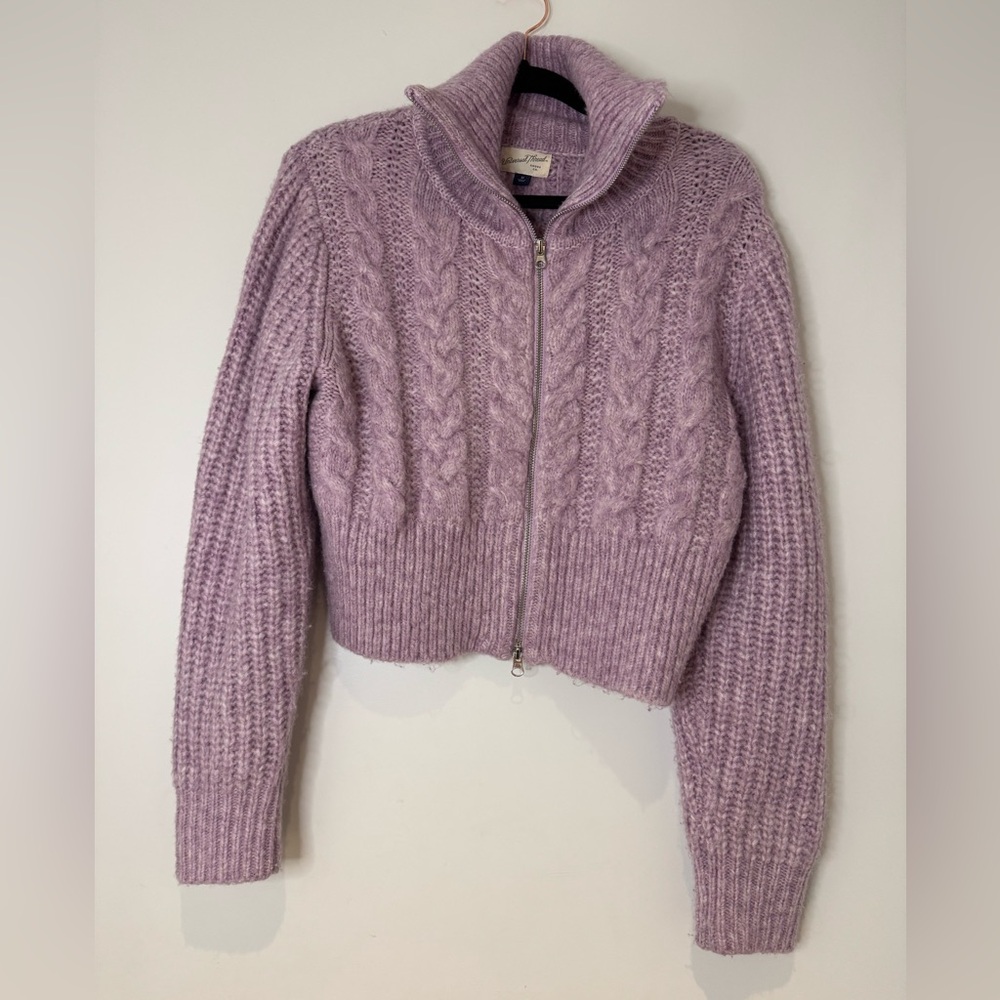 Universal Thread Lilac Cable Knit Turtleneck Swea… - image 1